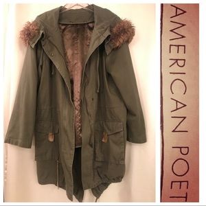 ❌SOLD❌ Army-Green Hooded Lined Cargo JACKET